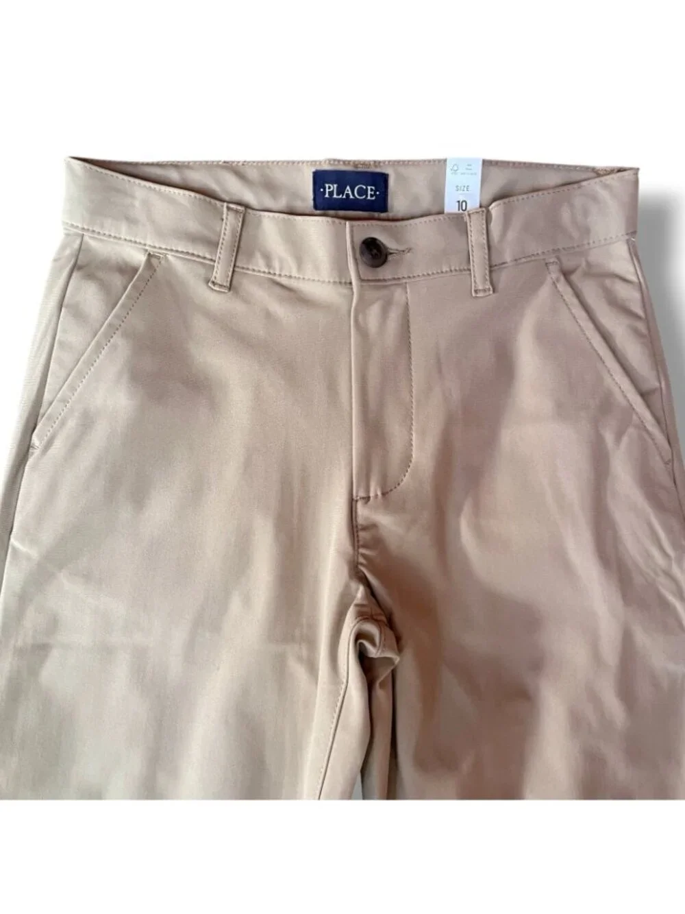 The Childrens Place Boys Performance Chino Pant Sz 10 Tan Quick Dry School